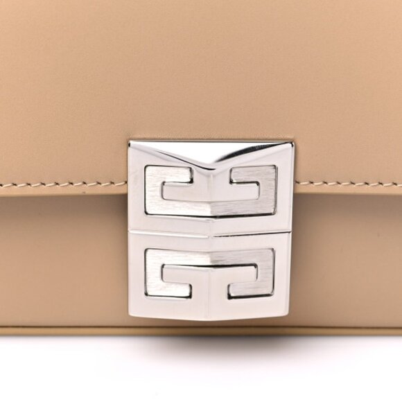 NWT Authentic Givenchy  Box Calfskin Small 4G Shoulder Bag Beige - Picture 9 of 11